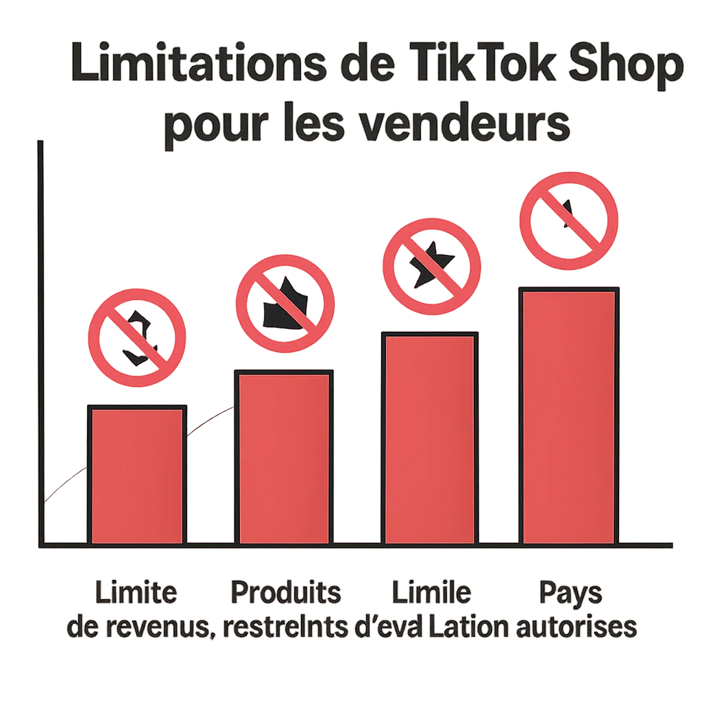 Image montrant un graphique des limitations de TikTok Shop pour les vendeurs