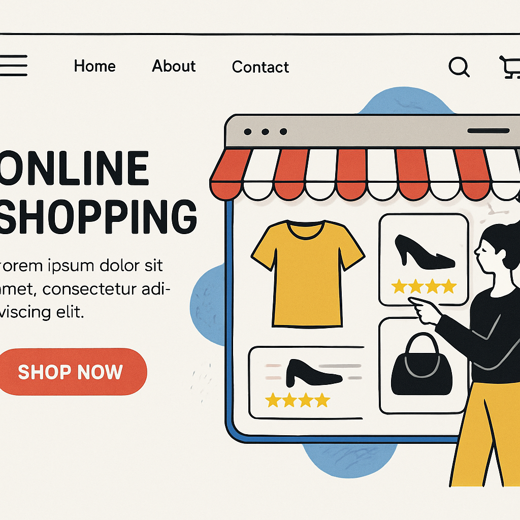 Image représentant une boutique en ligne moderne et dynamique